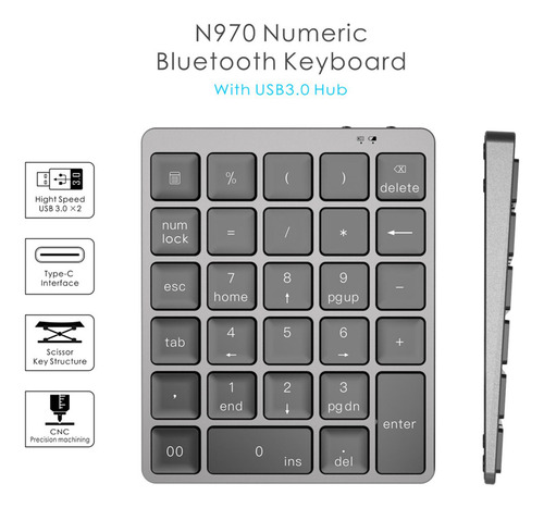 Teclado Numérico Bluetooth Teclado Numérico Inalámbrico