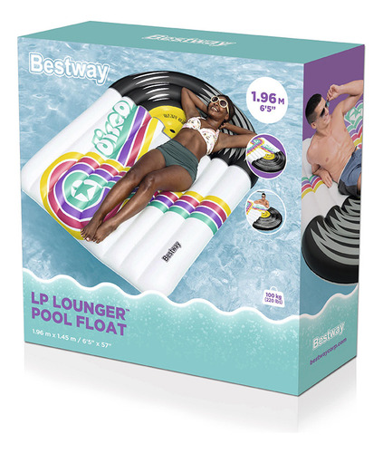 Inflable Salvavidas Montable Bestway Diseño Vinilo Dj 196 Cm Color Blanco