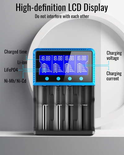 Cargador Universal Pantalla Lcd Para Baterías Recargables