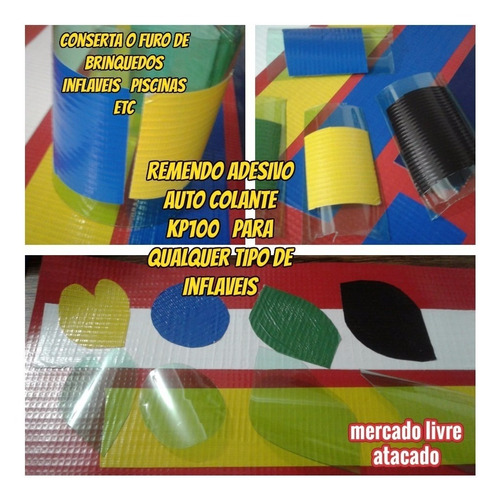 Imagem 5 de 6 de Remendo Auto Colante Kp100 P/brinquedos Inflaveis 01 Unidade