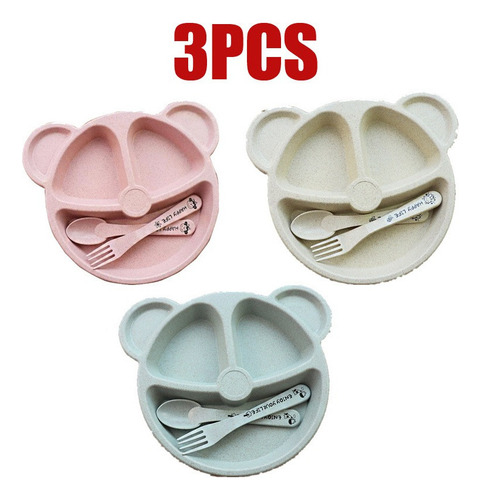 Wang Plato De Comedor Anticaliente Para Niños Con Tenedor