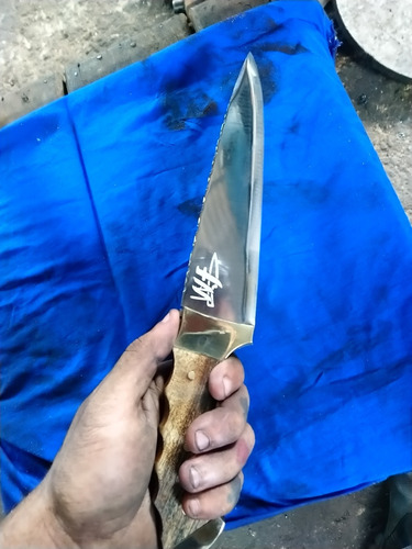 Faca Artesanal Forjada Em Aço 5160 Para Caça Pesca E Etc