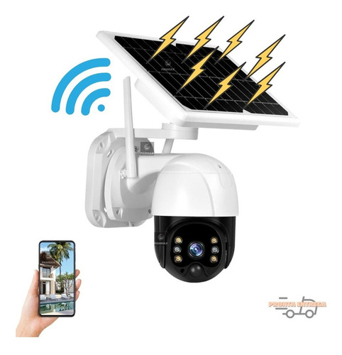 Câmera Segurança Extern Proteção Interna Wifi Placa Solar Xr