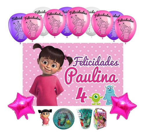 Monster Inc Boo 50 Pz Party Kit Fiesta Lona Personalizada 50