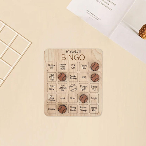 Juego De Bingo De Madera, Juego De Fiesta Béisbol