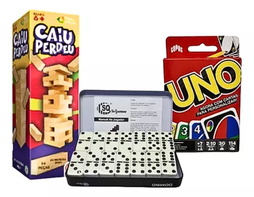 Kit Jogos Em Família Uno Copag /jogo Do Mico/dominó/baralho