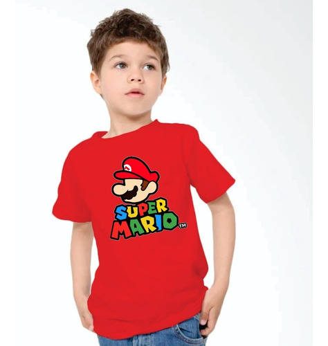 Camiseta Gorra Mario Bros Personalizada Niños