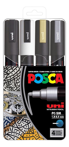 Marcadores Posca 5m - Set De 4 Colores