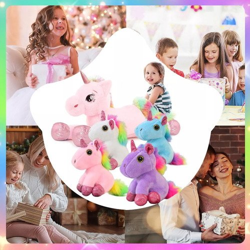 Unicornio Pony De Peluche Arcoiris Tipo Pegaso Almohada 5pcs