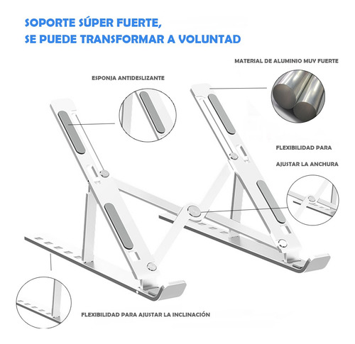 Base Soporte Laptop Aluminio ,portátil Plegable,y Ajustable,avanzado