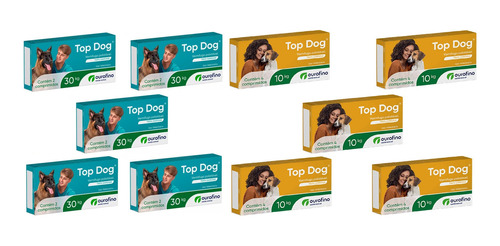 5 Top Dog 30kg + 5 Top Dog 10kg Vermifugo Ouro Fino