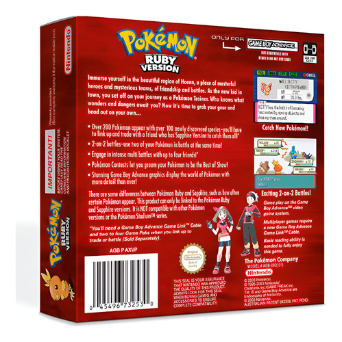 Pokémon Ruby Gba Juego Físico En Caja Con Protección