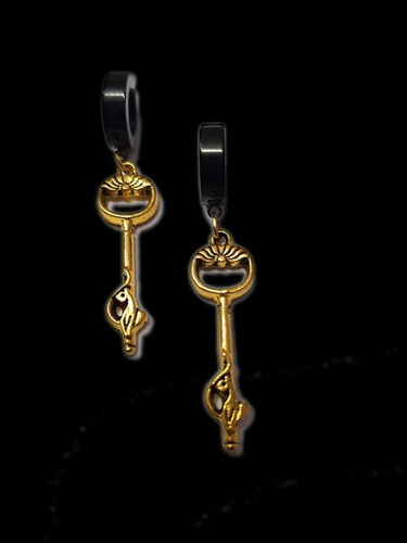 Aros Falsos Llave Gold Par Piercing A Presion