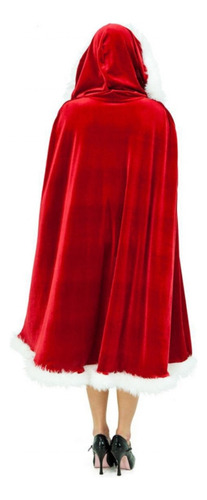 Capa De Papá Noel De Navidad Con Capucha Roja