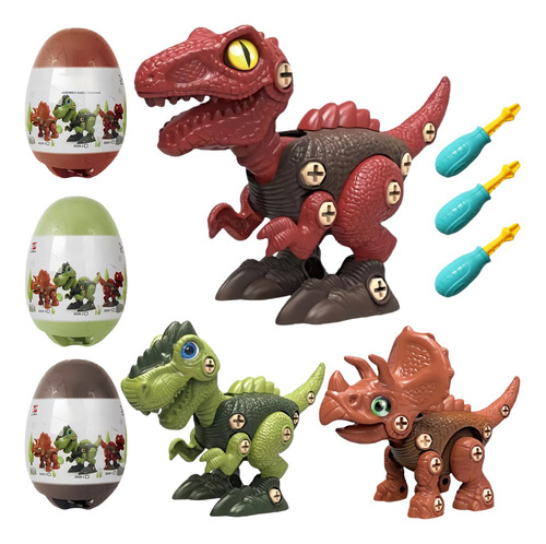 Juguete De Huevo De Dinosaurio Desmontable Hecho A Mano, 3 P
