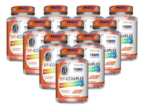 10x Multivitamínico Vit Complex A-z 90 Capsulas -profit Labs