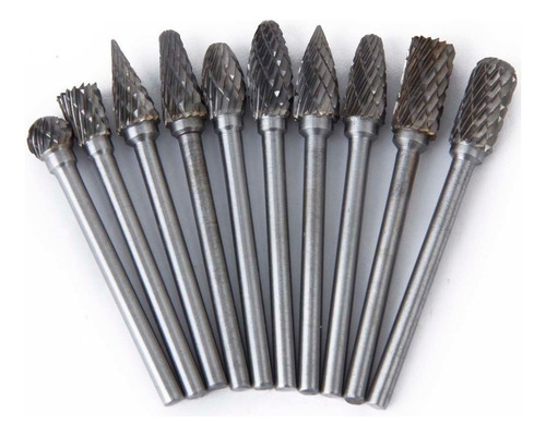 Gift Kit 10 Tungsten Carbide Rotary Files Shank 6mm