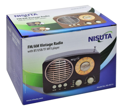 Parlante Recargable Portátil Vintage Bluetooth Usb Radio