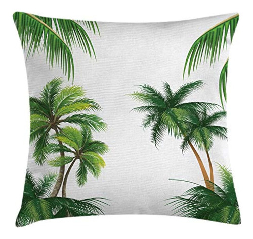 Ambesonne Tropical Throw Pillow Cojín, Coconut Palm Tree Nat