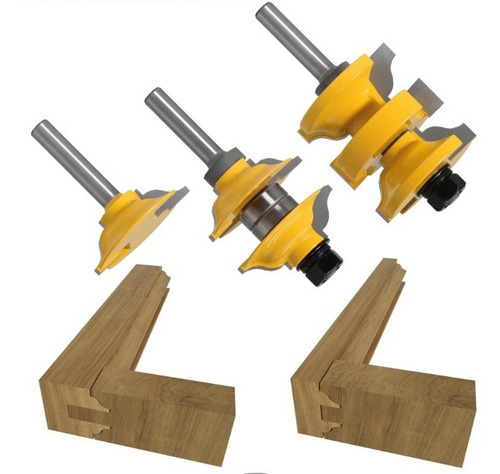 Juego De 3 Fresas Para Puertas De Madera Router Tupi