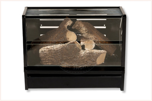 Hogar Metalico Kamin Frontal con Fogon Super Alpino Black a Gas 6000 Cal