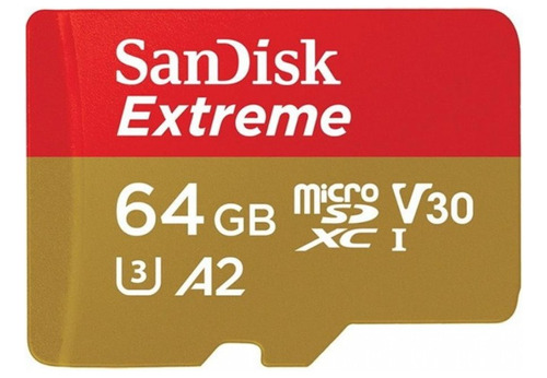 Tarjeta Micro Sd 64gb Sandisk Extreme Clase 10 U3 4k Gopro 