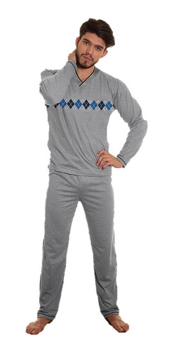 Imagen 1 de 5 de Pijama Invierno Paytity Interlock Hombre Escote V 