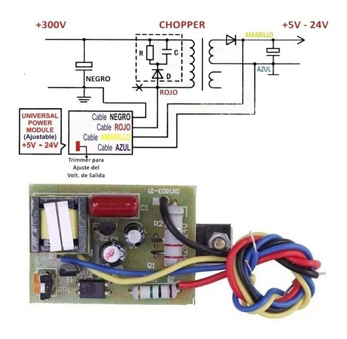 Modulo Universal Para Fuentes 5-24vdc Salida Ajustable Nvos