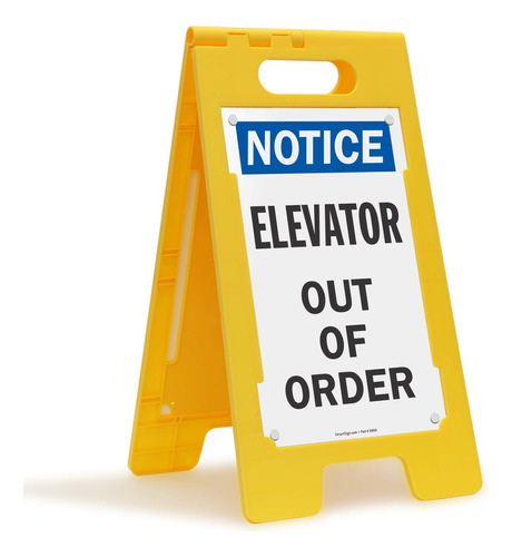 Smartsign Letrero Plegable Piso  Aviso Elevator Out Of 25 X