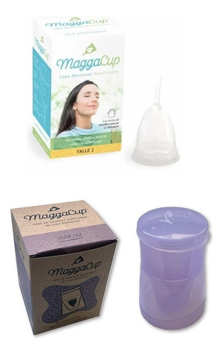 Copa Menstrual Maggacup Silicona + Vaso Esterilizador Color Color Copita 1 Y Vaso Violeta