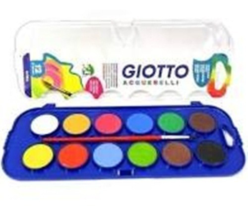 Acuarela Giotto Pastilla X 12 Colores + Pincel N*3 