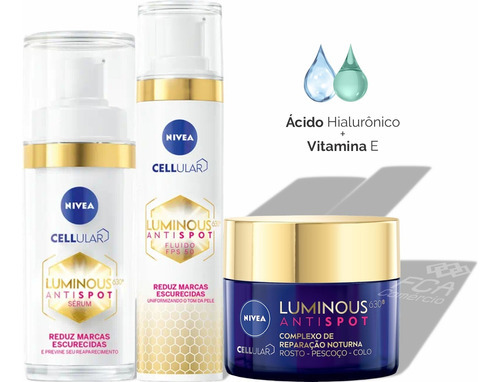 Kit Nivea Cellular Luminous630 Antispot Fluído Sérum E Noite Tipo De Pele Todo Tipo De Pele
