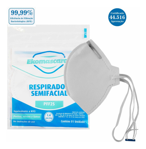 Imagem 1 de 1 de 10 Máscara Ekomascaras Ek-mh Pff2 S N95 Ca44516 Bfe 99%