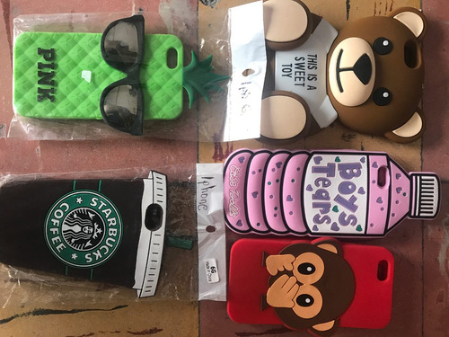 Lote  8 Fundas Oso Piña Silicón Botarga iPhone 5 6 Y 6 Plus