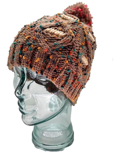 Gorro Tejido Multicolor Con Pompon 7562 De Excelente Calidad