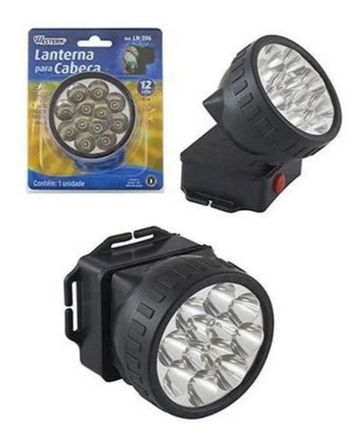 Lanterna De Cabeça 12 Leds Com Alça Elástica A Pilha Ln396