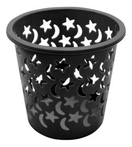Bote De Basura Chico Diseño Stars 3 Colores 2 Piezas Negro