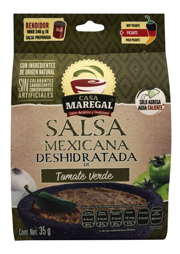 Imagen 3 de 5 de Salsa Deshidratada Tomate Y Jalapeño 35 G - Casa Maregal