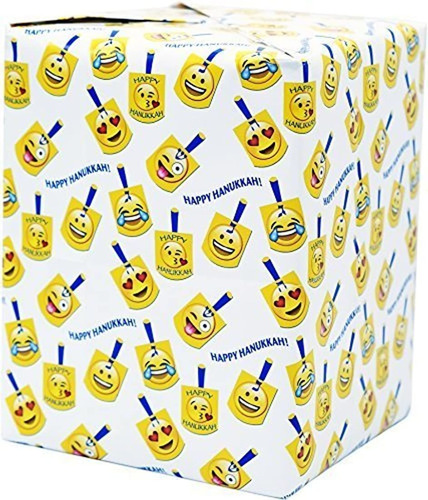 Hanukkah Emoji Dreidel Hoja De Papel De Regalo, 2 Value Pack