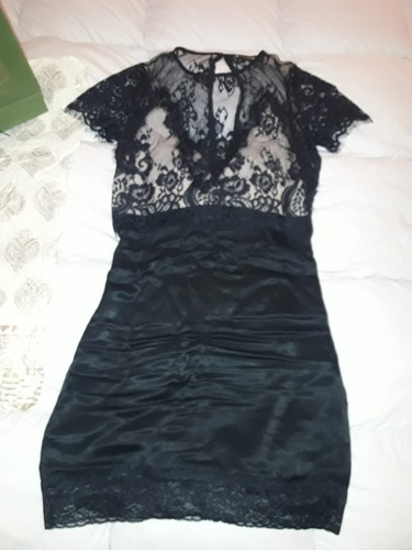 Vestido Rapsodia 2018 Negro Y Nude Con Encaje