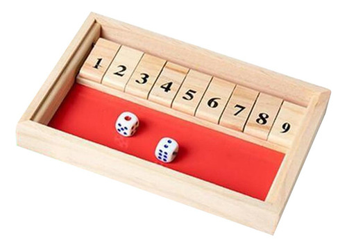 Juego De Mesa De 1-2 Jugadores 9 Números De Madera Cerrar