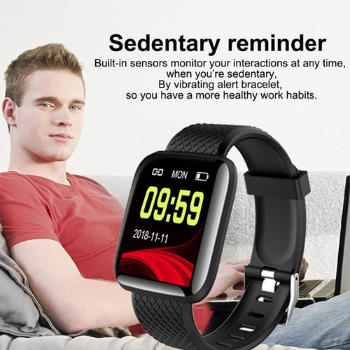 Reloj Deportivo Inteligente 116 Plus, Pulso Cardíaco