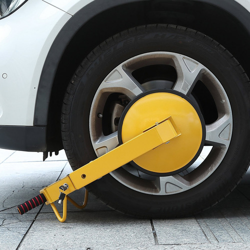 Candado Antirrobo Para Ruedas Auto Camión Remolque 275 Mm Color Amarillo
