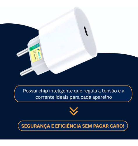 Carregador Turbo 30w Usb-c Lightning iPhone 8 X 11 12 13 14
