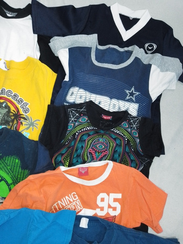 Lote Playeras Niños Nickelodeon Algodón Con Personajes 7374 (Usado)