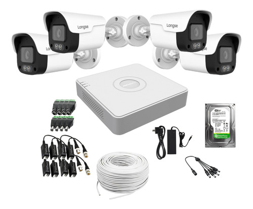 Kit Cctv Seguridad Hikvision 4 Camaras 2mp Fulhd + Disco