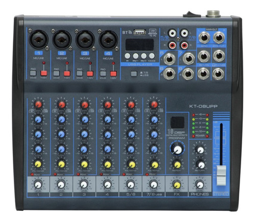 Consola Mixer Parquer 8 Canales Kt-08up  Digital Dsp