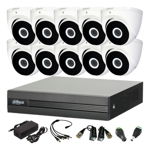 Kit Seguridad Dvr 16 Ch+ 10 Domos Exterior Full Hd