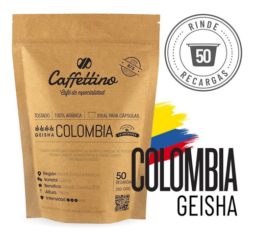 Imagen 1 de 9 de ¼kg Café De Especialidad Colombia Geisha (nespresso 50u)
