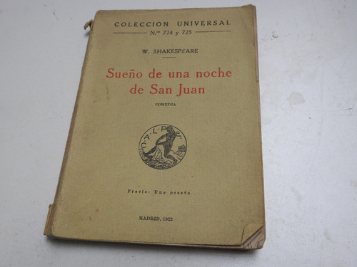 Sueño De Una Noche De San Juan -  Shakespeare - L665